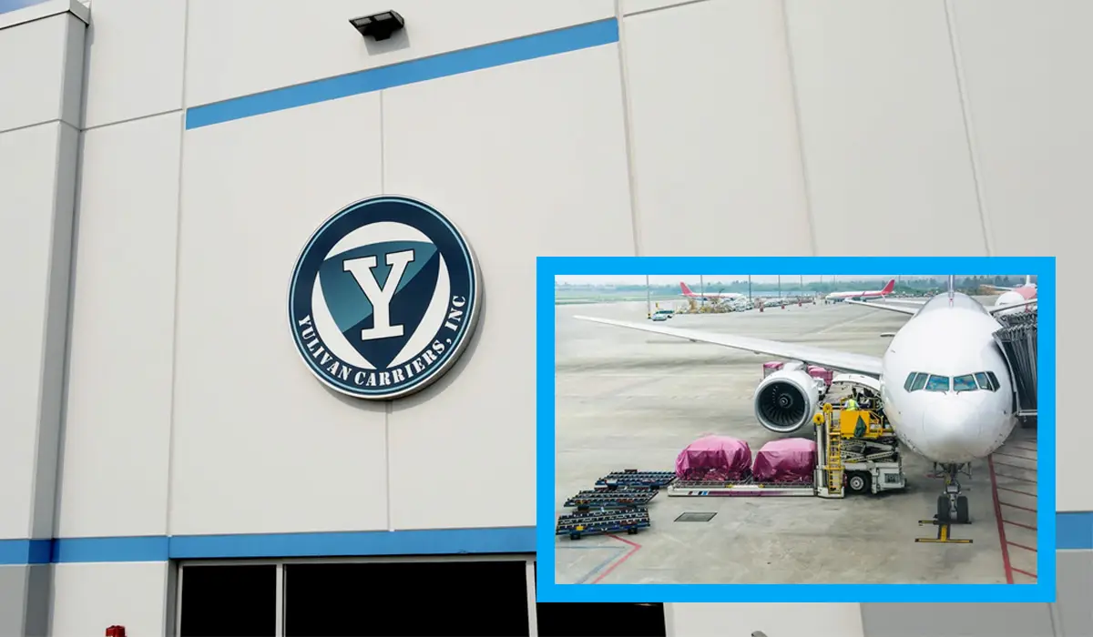 Distribution Services : Y-Force Logistics building and an aircraft loaded with cargo